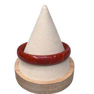 Vintage Bakelite Bangle Bracelet Catalin Red Apple Candy Marble Tested Thin